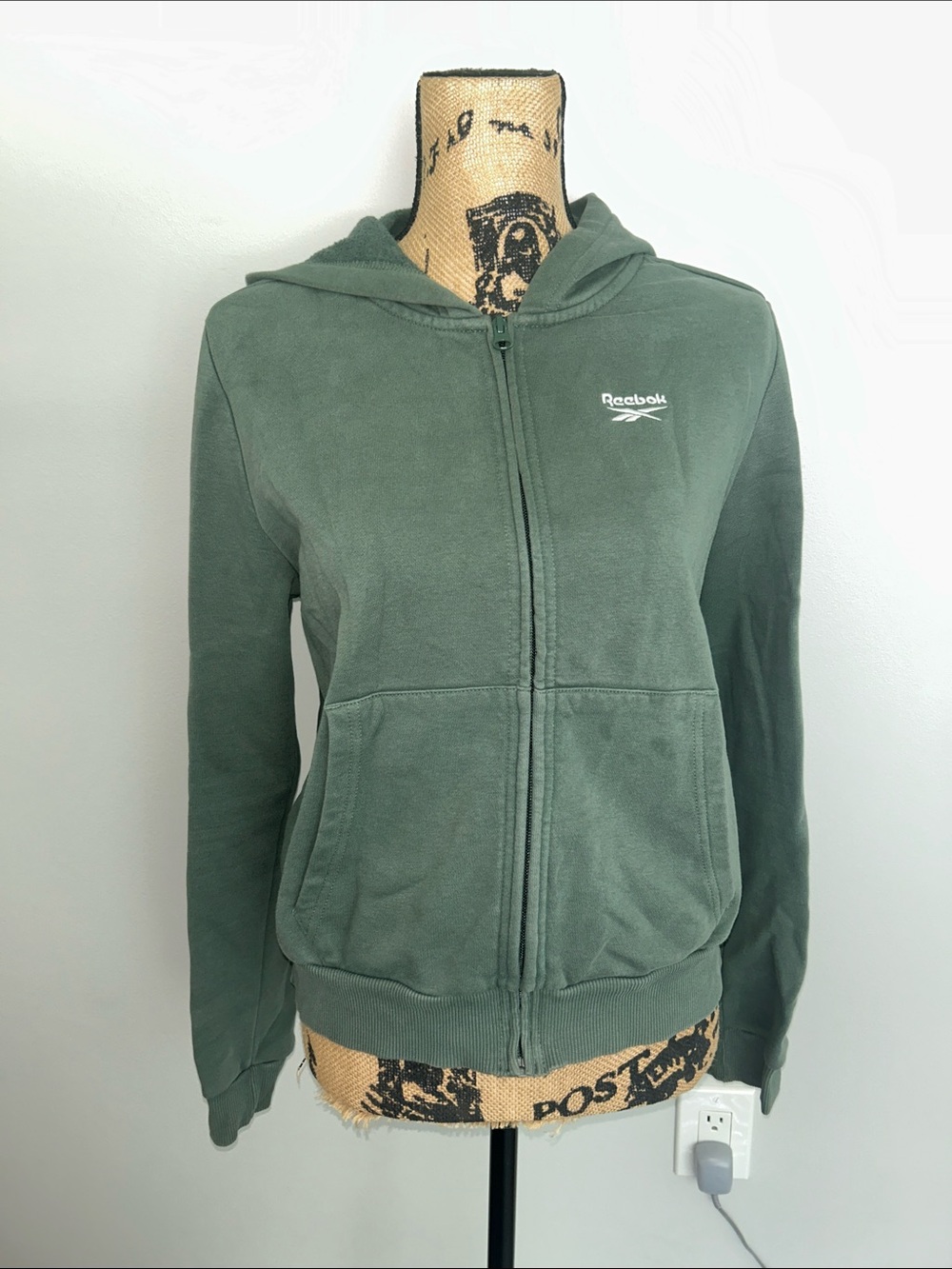 Reebok Women's Forest Green Full-Zip Hoodie